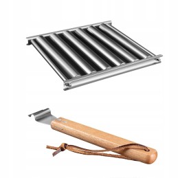 Besisukančios grilio dešrelių grotelės skirtos dešrainių ir dešrų kepimui