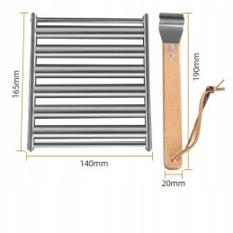 Besisukančios grilio dešrelių grotelės skirtos dešrainių ir dešrų kepimui