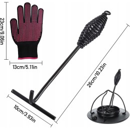 Grilio dangčio pakėlimo rankena 26cm pirštinių grilio rinkinys