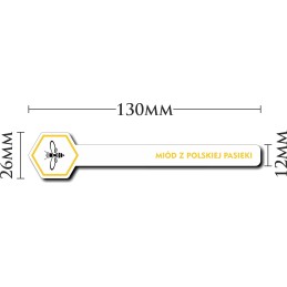 Medaus lipdukų etiketės, balta juosta - 120 vnt