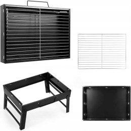 Sodo grilis su anglimis, sulankstomas, nešiojamas, turistinis lagaminas, grotelės