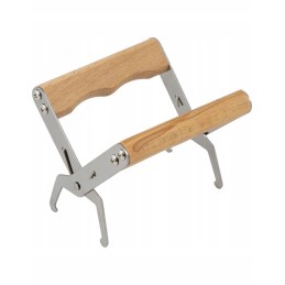 Rėmo griebtuvas, plieninis su medinėmis rankenomis.