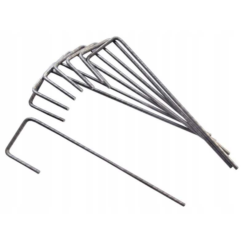 Tvirtinimo kaiščiai 20 cm 100 vnt metalo "l"