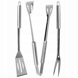 Plieninių bbq grilio įrankių rinkinys