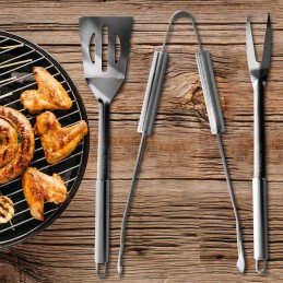 Plieninių bbq grilio įrankių rinkinys