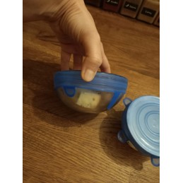 Universalūs silikoniniai dangteliai maistui, mėlyni, 6 vnt.