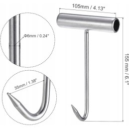 Kabliukai žuvies mėsos kabliukai rūkymo kabliukai su rankena aštriu galu 4 vnt