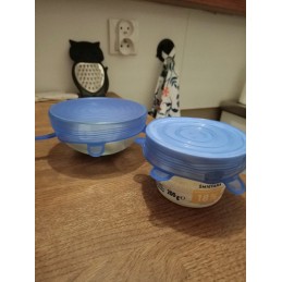 Universalūs silikoniniai dangteliai maistui, mėlyni, 6 vnt.