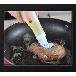 Silikoninis virtuvės šepetys su žaliu silikono šepetėlio buteliuku