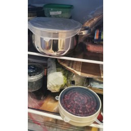 Universalūs silikoniniai dangteliai maistui, mėlyni, 6 vnt.