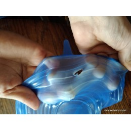 Universalūs silikoniniai dangteliai maistui, mėlyni, 6 vnt.