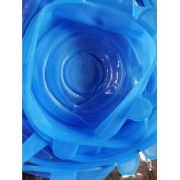 Universalūs silikoniniai dangteliai maistui, mėlyni, 6 vnt.