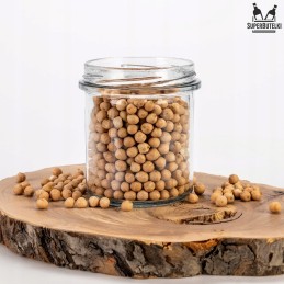 Stiklinis indas 350 ml su metaliniu dangteliu, skersmuo 82 mm