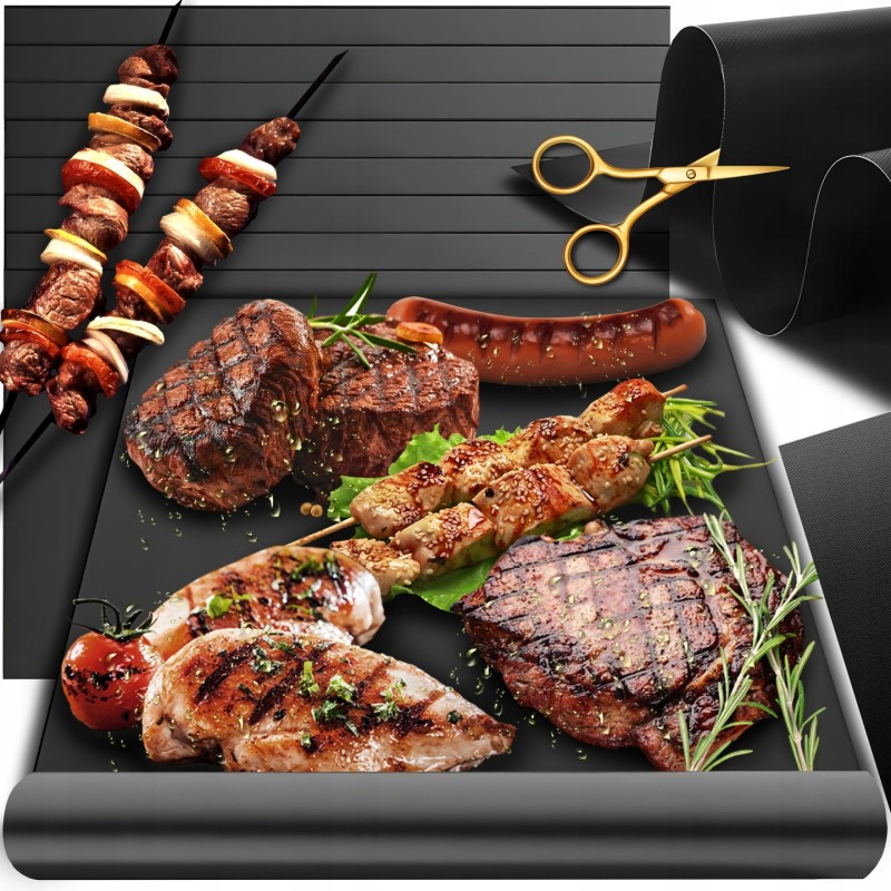 Tefloninis kilimėlis, bbq padas griliui, kepimui, daugkartinis padėklas, 10 vnt