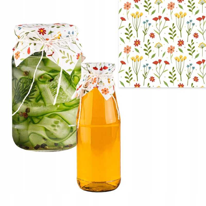 50x skaidrūs dangteliai stiklainiams su virvele