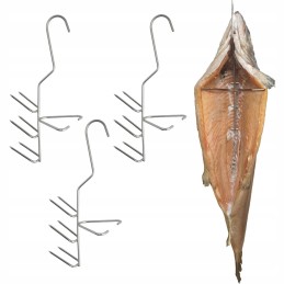 Kabliukai stambiai žuviai rūkyti, didelei muselei, 3 vnt