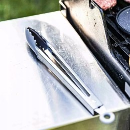 Virtuvinės žnyplės 23 cm, tvirtas metalas-nailonas, pilkos spalvos