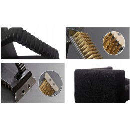 Grilio valymo šepetys, grotelės, grandiklis, viela, kempinė, trys viename