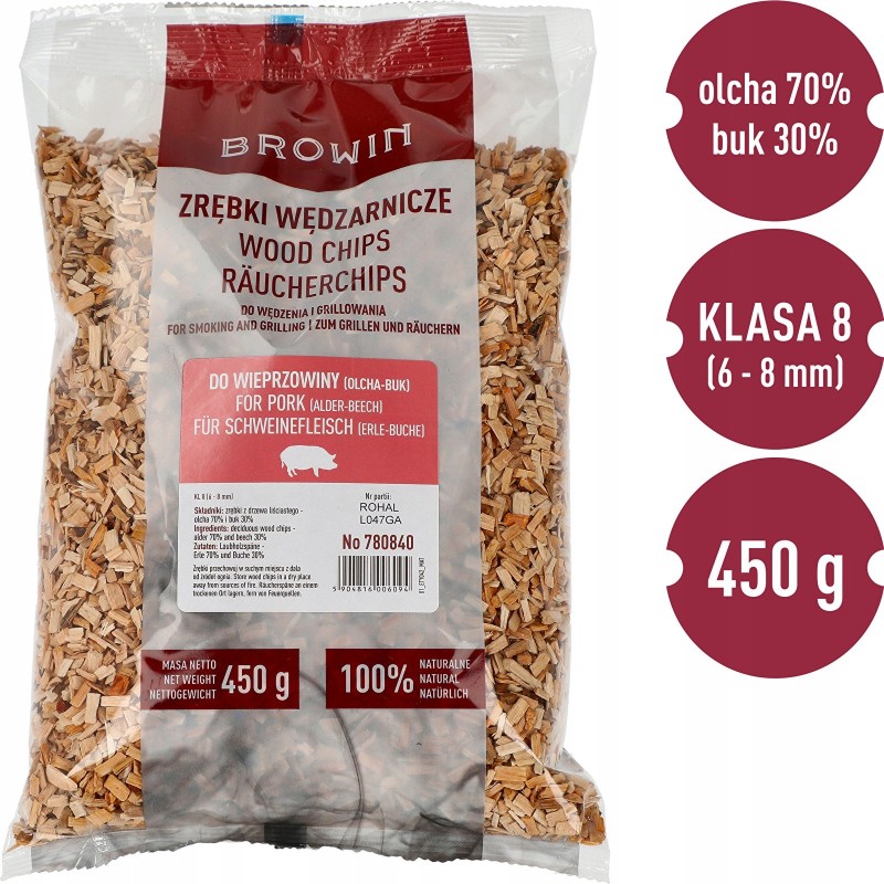Alksnio ir buko drožlės 2l 70% alksnio 30% buko 8 klasė rūkymui 450g