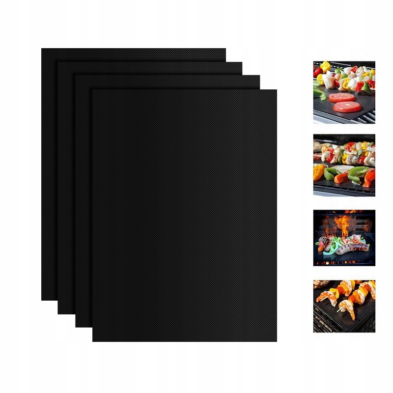 4x tefloninio grilio kilimėlio ir kepimo skardos rinkinys