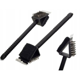 Grandiklio šepetys su grandikliu grilio grotelėms valyti, valiklis 3 viename