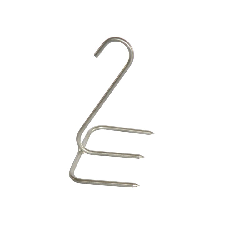 Trigubi kabliukai vištienos šoninei, ilgi 14cm, storis 5mm