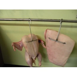 Trigubi kabliukai vištienos šoninei, ilgi 14cm, storis 5mm