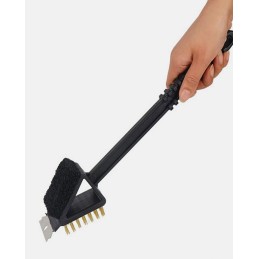 Grandiklio šepetys su grandikliu grilio grotelėms valyti, valiklis 3 viename