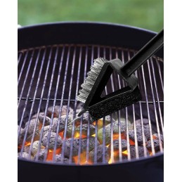 Grandiklio šepetys su grandikliu grilio grotelėms valyti, valiklis 3 viename