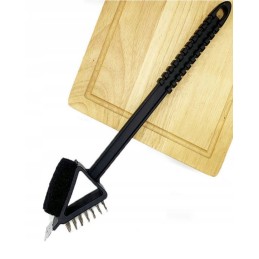 Grandiklio šepetys su grandikliu grilio grotelėms valyti, valiklis 3 viename