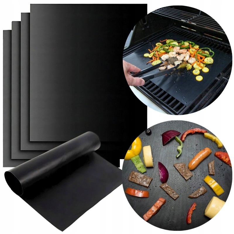 ⭐ 4 tefloninių grilio kilimėlių rinkinys