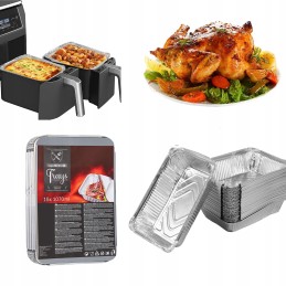 Aliuminio indas, stačiakampis grilio padėklas, maitinimo lėkštė, 21 x 15 cm