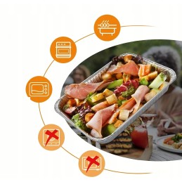 Aliuminio indas, stačiakampis grilio padėklas, maitinimo lėkštė, 21 x 15 cm