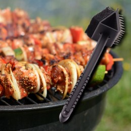 Grilio valymo šepetys grotelėms, 35 cm, vielos grandiklis, trys viename