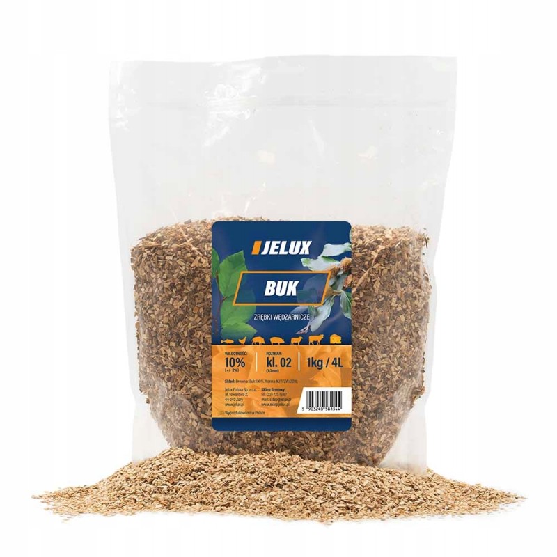 Buko KL02 rūkymo traškučiai 1kg, suderinami su Borniak Jelux Polska rūkyklomis