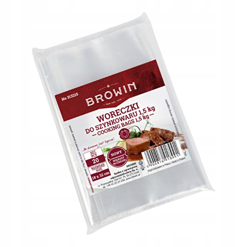 Plastikiniai maišeliai kumpio gamintojui 1,5l - 20 vnt