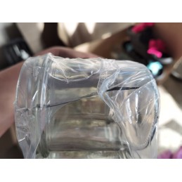 Stiklinis indas 350 ml su metaliniu dangteliu, skersmuo 82 mm