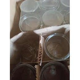 Stiklinis indas 350 ml su metaliniu dangteliu, skersmuo 82 mm