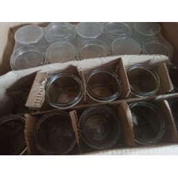 Stiklinis indas 350 ml su metaliniu dangteliu, skersmuo 82 mm