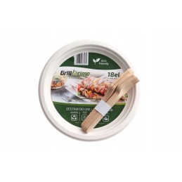 Grilio laiko rinkinys, lėkštės, peilis, šakutė, 6 žmonės, 18 elementų