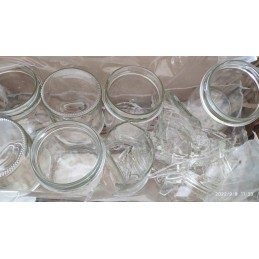 Stiklinis indas 350 ml su metaliniu dangteliu, skersmuo 82 mm