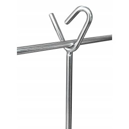 Pw-63 atramos 63cm židinio šakėms, nerūdijančio plieno atrama su kabliu