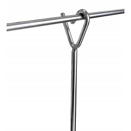 Pw-63 atramos 63cm židinio šakėms, nerūdijančio plieno atrama su kabliu