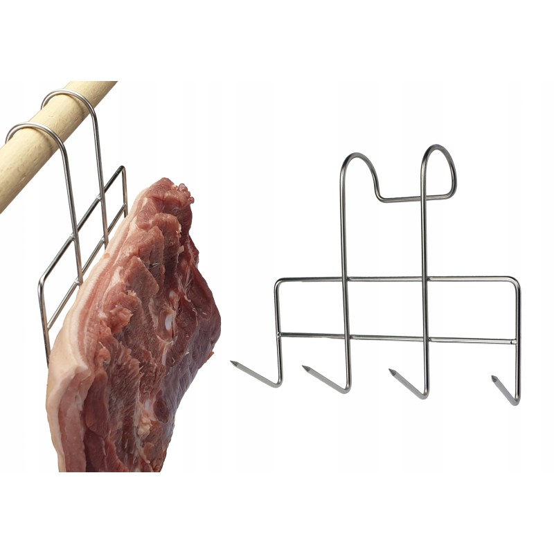 B-304 kabliukai, keturgubas nerūdijančio plieno kabliukas šoninei rūkyti