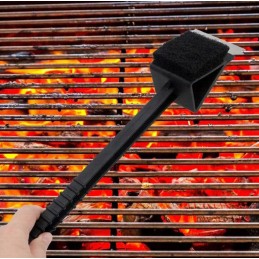 Grandiklio šepetys su grandikliu grilio grotelėms valyti, valiklis 3 viename