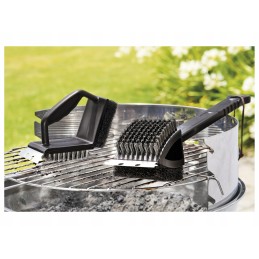 Patogus „trys viename“ vielinis grilio valymo šepetys, skirtas grilio meistrui