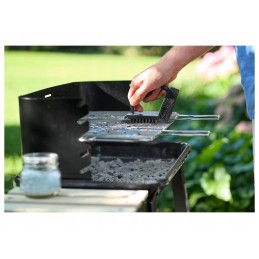 Patogus „trys viename“ vielinis grilio valymo šepetys, skirtas grilio meistrui