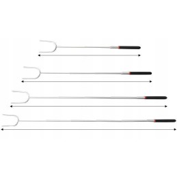 Teleskopinė laužo lazda, šakutė ir grilio šakutė