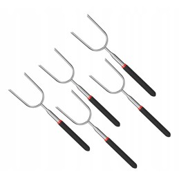 Teleskopinė laužo lazda, šakutė ir grilio šakutė