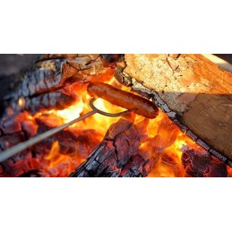 Teleskopinė laužo lazda, šakutė ir grilio šakutė